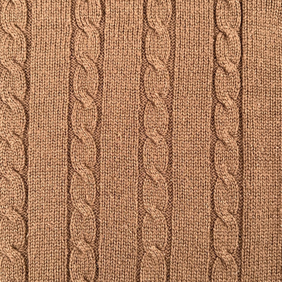 Vintage Kmart Sweater Adult MEDIUM Brown Cable Knit Fisherman Dad Preppy 80s - Picture 5 of 8